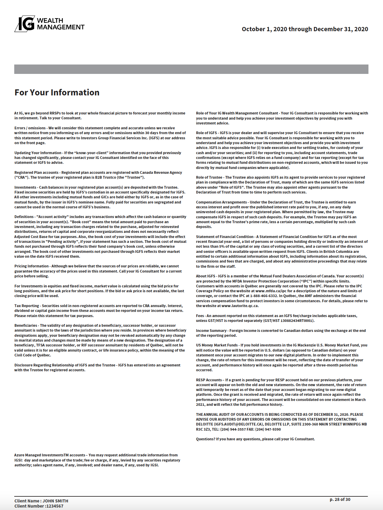 For your information