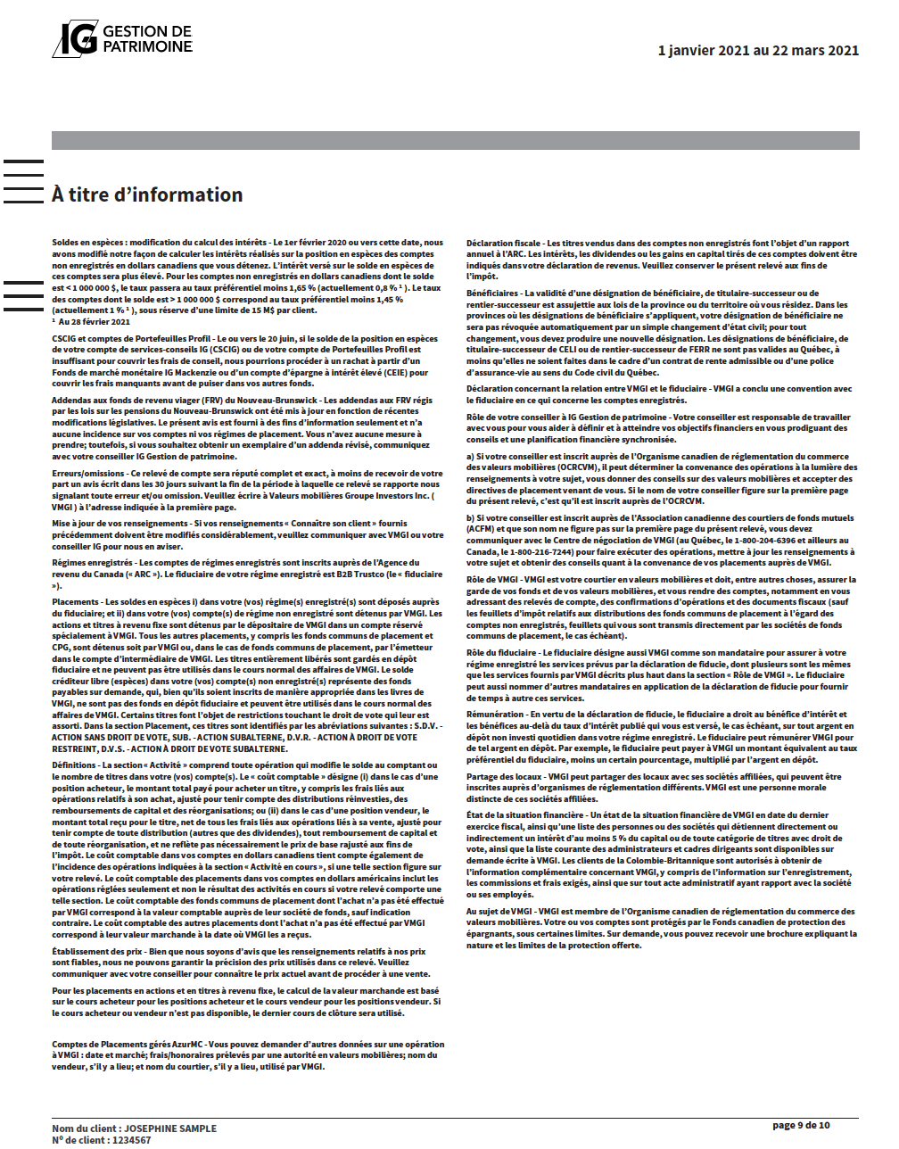 For your information